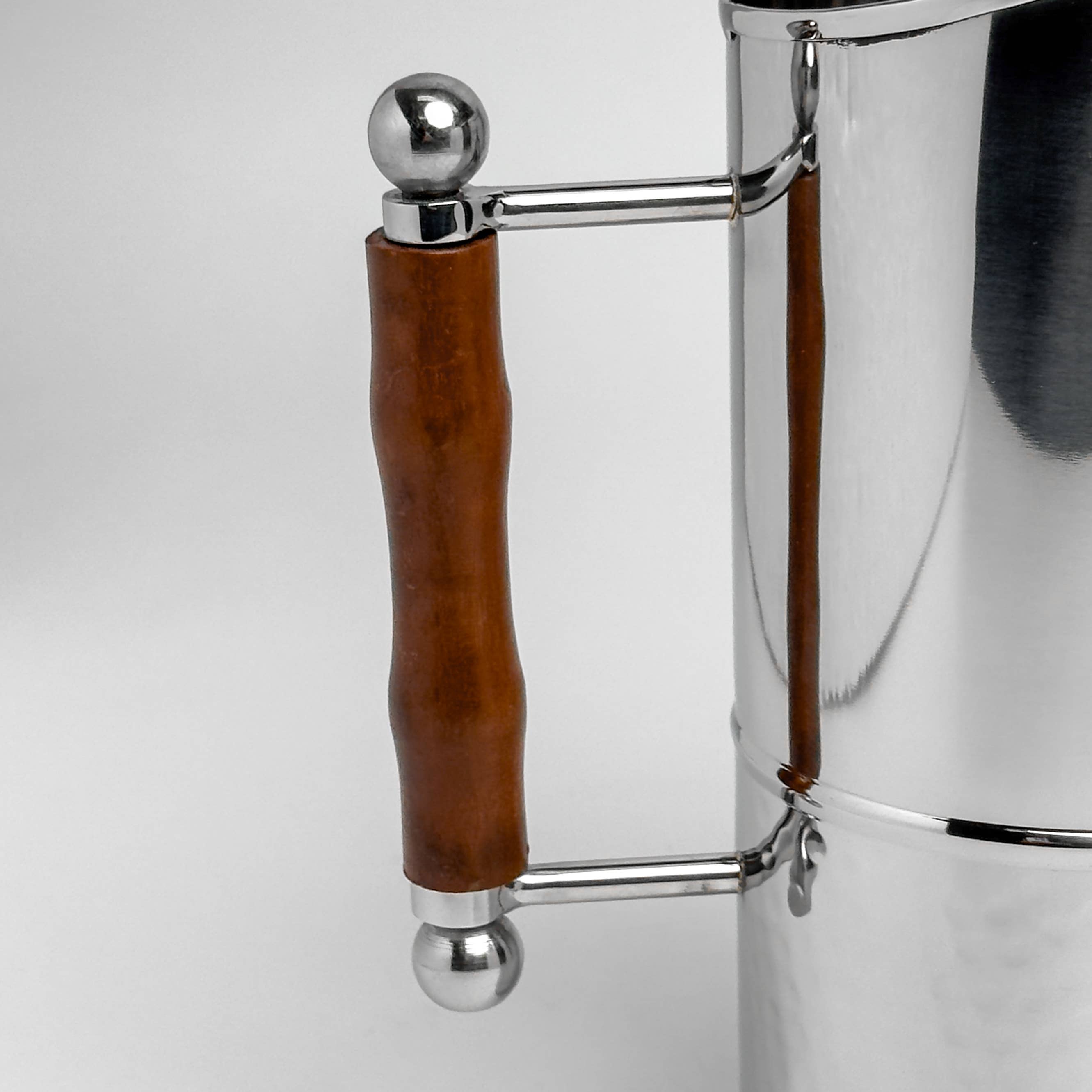 Polished & Hammered Oval Pitcher w/ Wood Handle