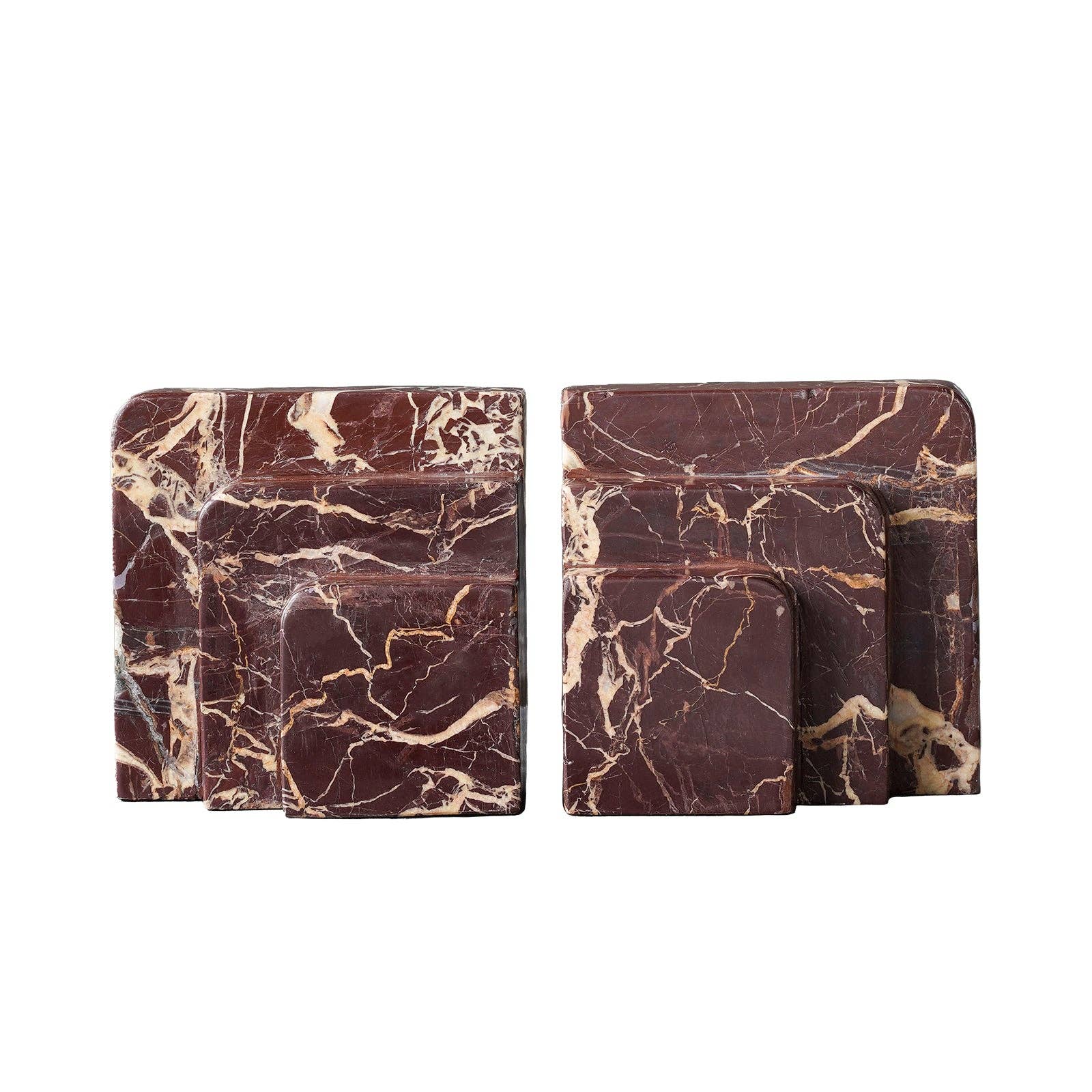 Rosso Levanto Art Deco Bookend (Pair)